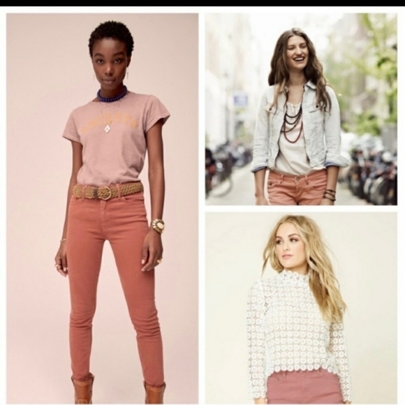 Cupid Pink Mid-rise true skinny ankle jeans coral - Picture 12 of 12